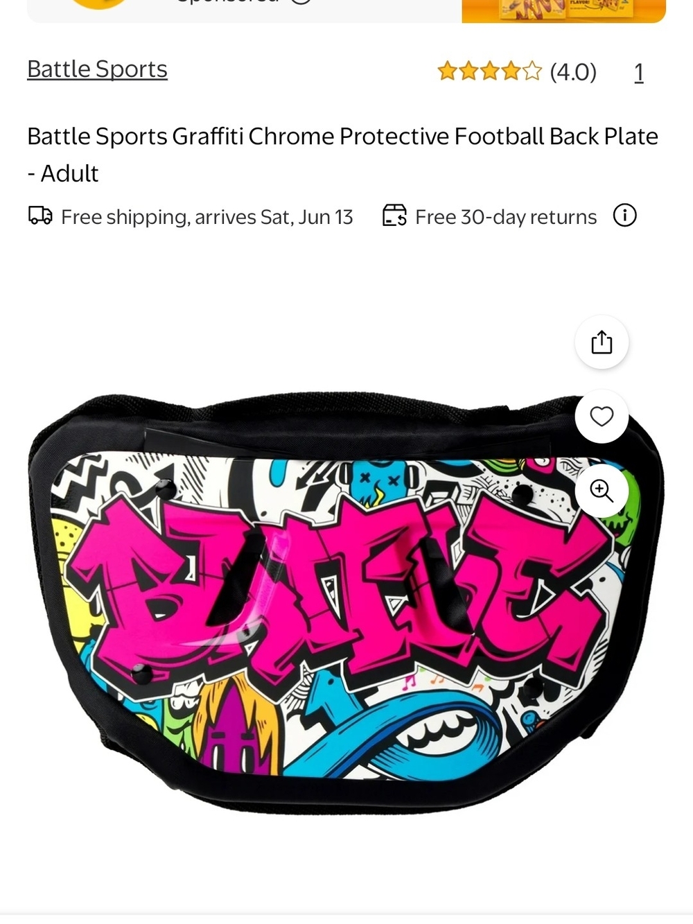 Graffiti Chrome Football Back Plate with Pink Street-Art Graphic